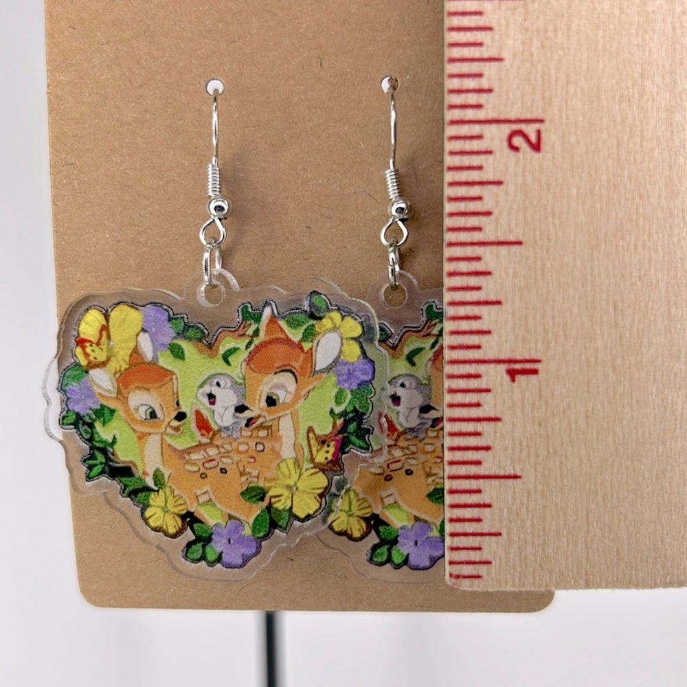 Clear Acrylic Bambi Disney Earrings - Picture 2 of 2